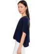 Dolman 1/2 Sleeve Open Crew Neck Boxy Top