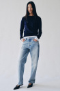 Zara Джинсы ZW COLLECTION С ПРЯМЫМ ПОЯСОМ СРЕДНЕЙ ВЫСОТЫ Светло-голубого цвета