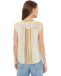Dolman Button Front Woven Blouse With Shirring