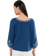 Petite 3/4 Sleeve Woven Top with Embroidery