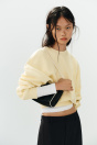Zara Базовая ТОЛСТОВКА желтого ЦВЕТА