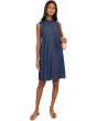 Lightweight Organic Cotton Denim Mandarin Collar Dress