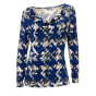 Designer-Druckshirt, royalblau-stein