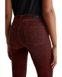 Mari Mid Rise Slim Straight Jeans in Bordeaux Rouge