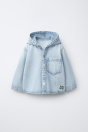 Zara ДЖИНСОВАЯ ВЕРХНЯЯ РУБАШКА С КАПЮШОНОМ 509626530-406-18