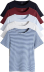 THE SET Damen kurzärmelige, körpernahe T-Shirts mit Rundhalsausschnitt