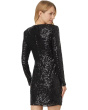 L/S Fitted Crew Neck Boxy Shoulder Dress 060