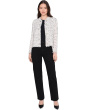 Petite Nep Weave Military Fringe Mix Knit Jacket