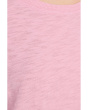 3/4 Shirred Sleeve Open Crew Neck Tee