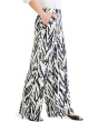 Petite 31" Indigo Crosshatch Linen Wide Leg Pants