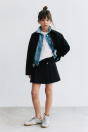 Zara КОРОТКАЯ ОДНОТОННАЯ КУРТКА черного цвета