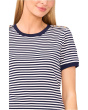 Striped Baby Tee With Crest Button Detail