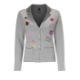 Cardigan m. Patches, grau