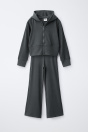 Zara ОДНОТОННЫЙ КОМПЛЕКТ ИЗ ТОЛСТОВКИ С КАПЮШОНОМ И РАСКЛЕШЕННЫХ БРЮК антрацитового ЦВЕТА