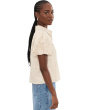 Collared Eyelet Embroidery Bubble Sleeve Top