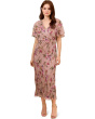 Printed Metallic Crinkle Floral Dress