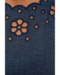 Denim Embroidered Shell Top