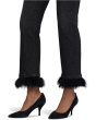 Marilyn Straight Ankle Feather Trim Jeans in French Nightfall