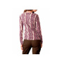 Druck-Strickjacke, beere-beige