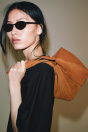 Zara МИНИ-СУМКА НА ПЛЕЧО ИЗ ОРАНЖЕВОЙ КОЖИ