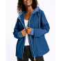 _bergangsjacke m. Kapuze und Jersey-Eins_tzen, jeansblau