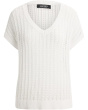 Petite Cotton-Blend Mesh Short Sleeve Sweater
