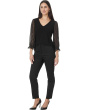 3/4 Sleeve Mixed Media Knit Top