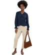 Long Sleeve Half Placket Smocked Top