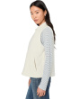 Organic Linen Cotton Crepe Stand Collar Vest