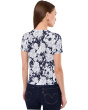 Floral Cotton-Blend Short Sleeve Sweater