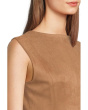 Sleeveless Zipper Suede Aline