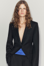 Zara АСИММЕТРИЧНЫЙ ПИДЖАК ИЗ ШЕРСТИ ZW COLLECTION черного цвета