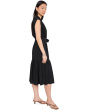 Cap Sleeve Gauze Self Tie Midi Dress