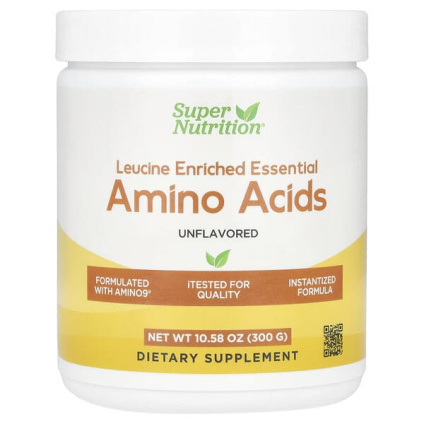 Super Nutrition, незаменимые аминокислоты, обогащённые лейцином, с L-лейцином, L-лизином, L-треонином и L-изолейцином, без ароматизаторов, 300 г (10,58 унции)
