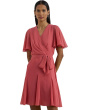Crinkle Georgette Surplice Dress