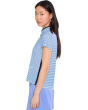 Short Sleeve Strings Design Zip Neckline