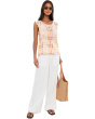 Cap Sleeve Dolman Embroidered Woven Top