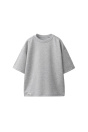 Zara ОДНОТОННАЯ ФУТБОЛКА С БЛОКИРОВКОЙ, окрашенная в серый цвет