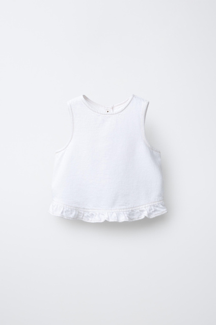Zara ДЖИНСОВЫЙ ТОП С ВОЛАНАМИ 503207073-250-18