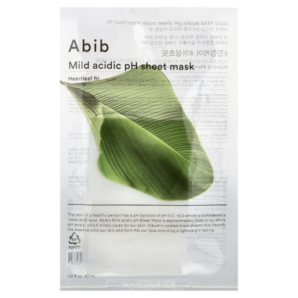 Abib, тканевая маска с кислотным уровнем pH, Heartleaf Fit, 1 шт., 30 мл (1,01 жидк. унции)