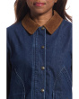 Barn Jacket - Snap Closure Denim Jacket with Patch Pockets and Corduroy Collar