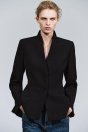 Zara Блейзер С баской И ШЕРСТЯНЫМ жакетом ZW COLLECTION черного цвета