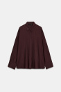 Zara ОДНОТОННАЯ РУБАШКА С ВОРОТНИКОМ ЦВЕТА баклажана ZW COLLECTION