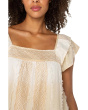 Short Sleeve Square Neck Woven Blouse