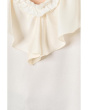 Ruffle Front Sleeveless Woven To Knit Top