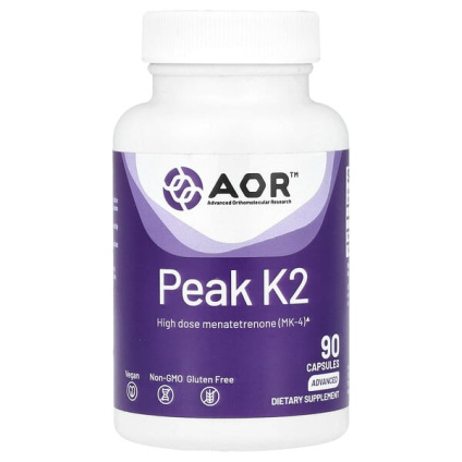 Advanced Orthomolecular Research AOR, Peak K2, 90 вегетарианских капсул