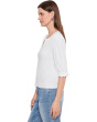 Petite Elbow Sleeve Notch Knit Tee