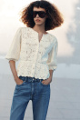 Zara РОМАНТИЧЕСКИЙ КАРДИГАН С КОМБИНАЦИЕЙ МАТЕРИАЛОВ 509626536-712-1