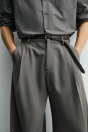 Zara ШИРОКИЕ БРЮКИ С ДЕКОРАТИВНЫМИ СКЛАДКАМИ 526765901-807-36