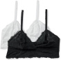 Amazon Essentials Damen BH ohne Bügel Triangel Bralette aus weicher Stretchspitze Nicht gepolstert, 2er-Pack